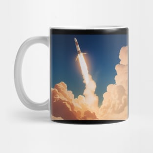 Vintage Space Rocket Launch Mug